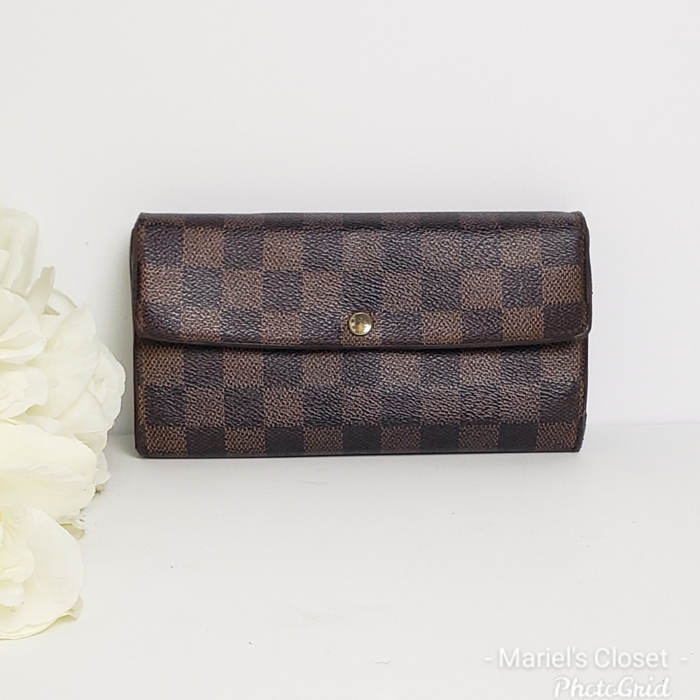 Louis Vuitton Damier  Ebene Sarah wallet #1706M